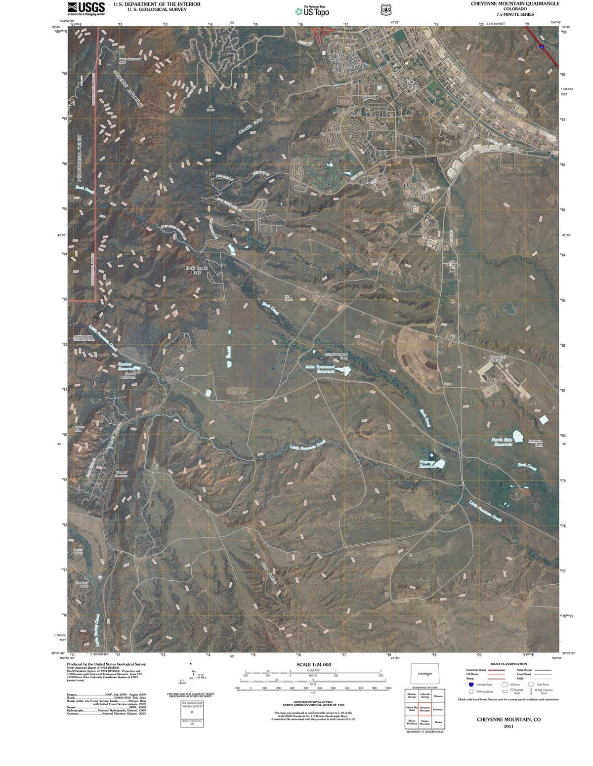 2011 Cheyenne Mountain, CO - Colorado - USGS Topographic Map