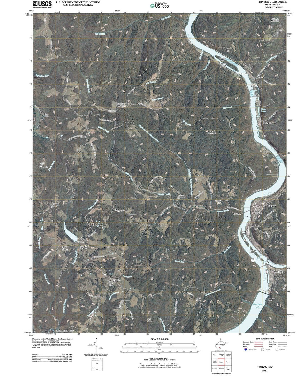 2011 Hinton, WV - West Virginia - USGS Topographic Map