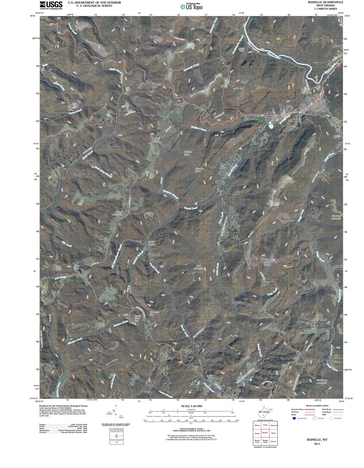 2011 Rainelle, WV - West Virginia - USGS Topographic Map