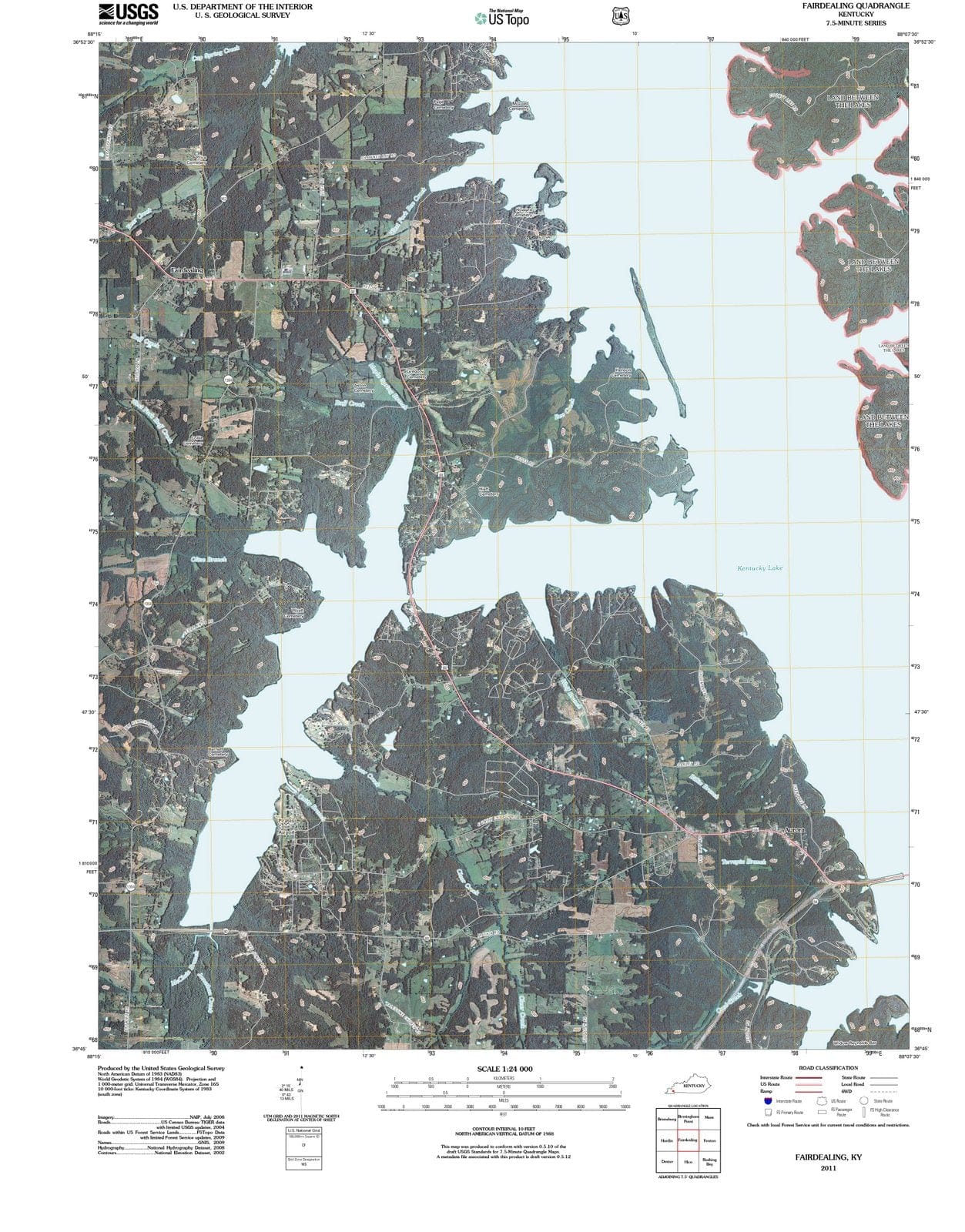2011 Fairdealing, KY - Kentucky - USGS Topographic Map