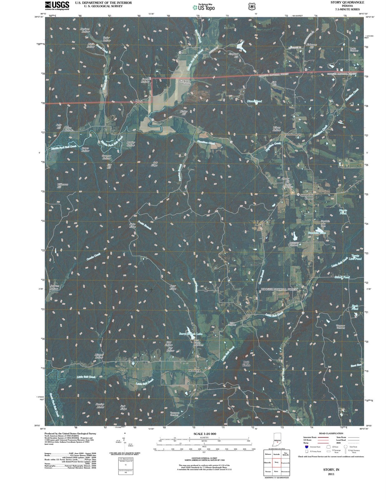 2011 Story, in - Indiana - USGS Topographic Map