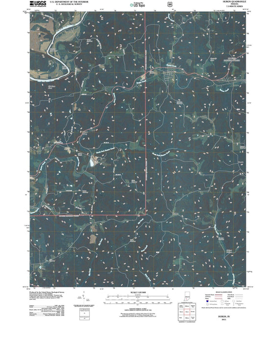 2011 Huron, in - Indiana - USGS Topographic Map