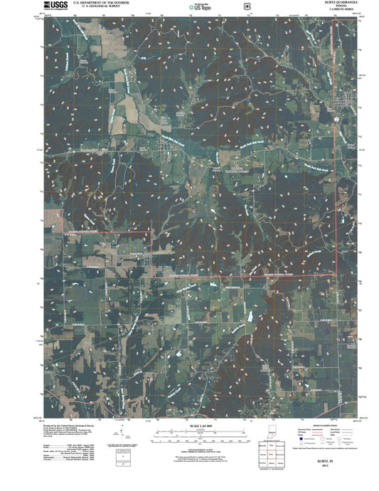 2011 Kurtz, in - Indiana - USGS Topographic Map