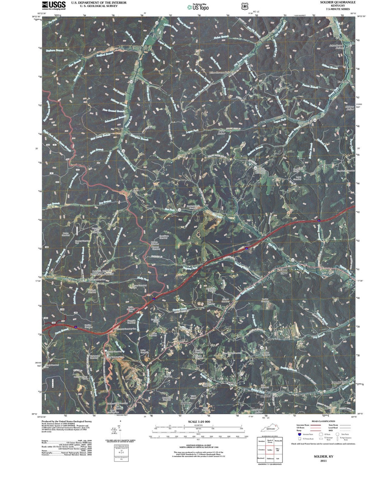 2011 Soldier, KY - Kentucky - USGS Topographic Map