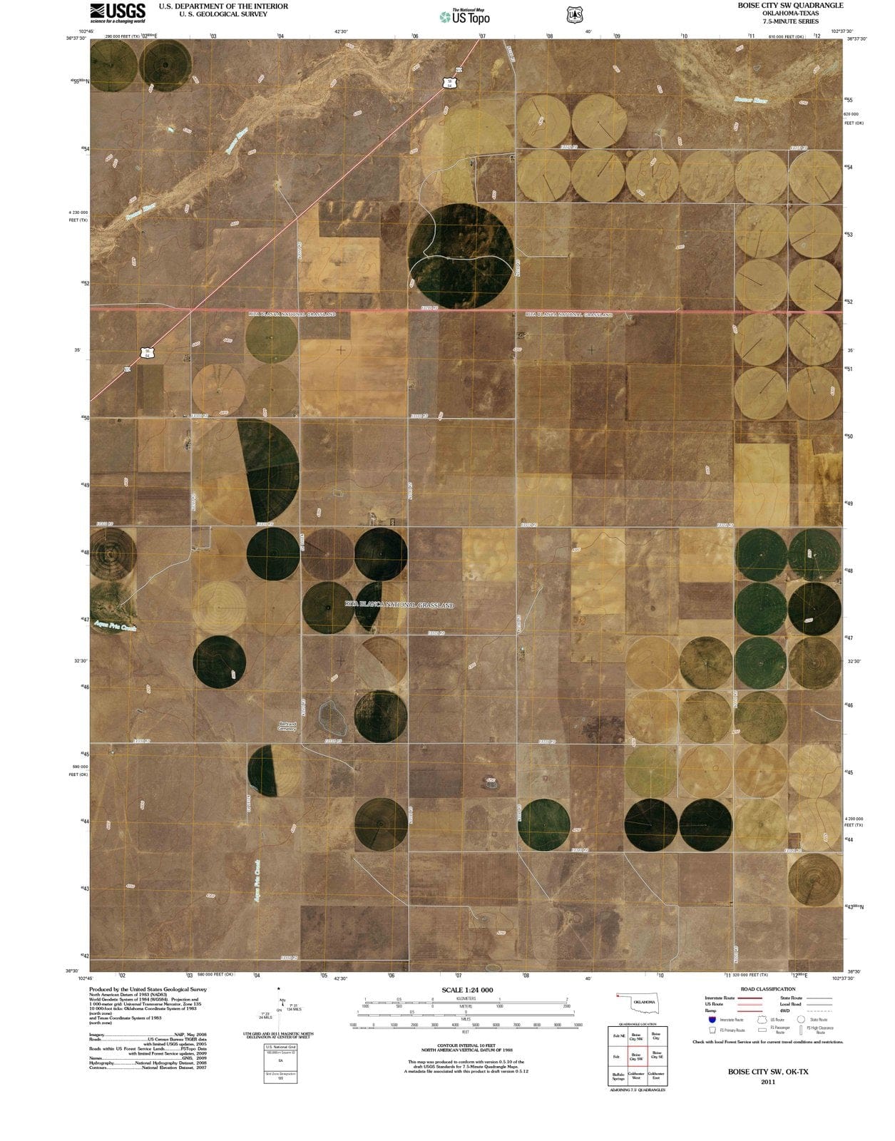 2011 Boise City, OK - Oklahoma - USGS Topographic Map v2