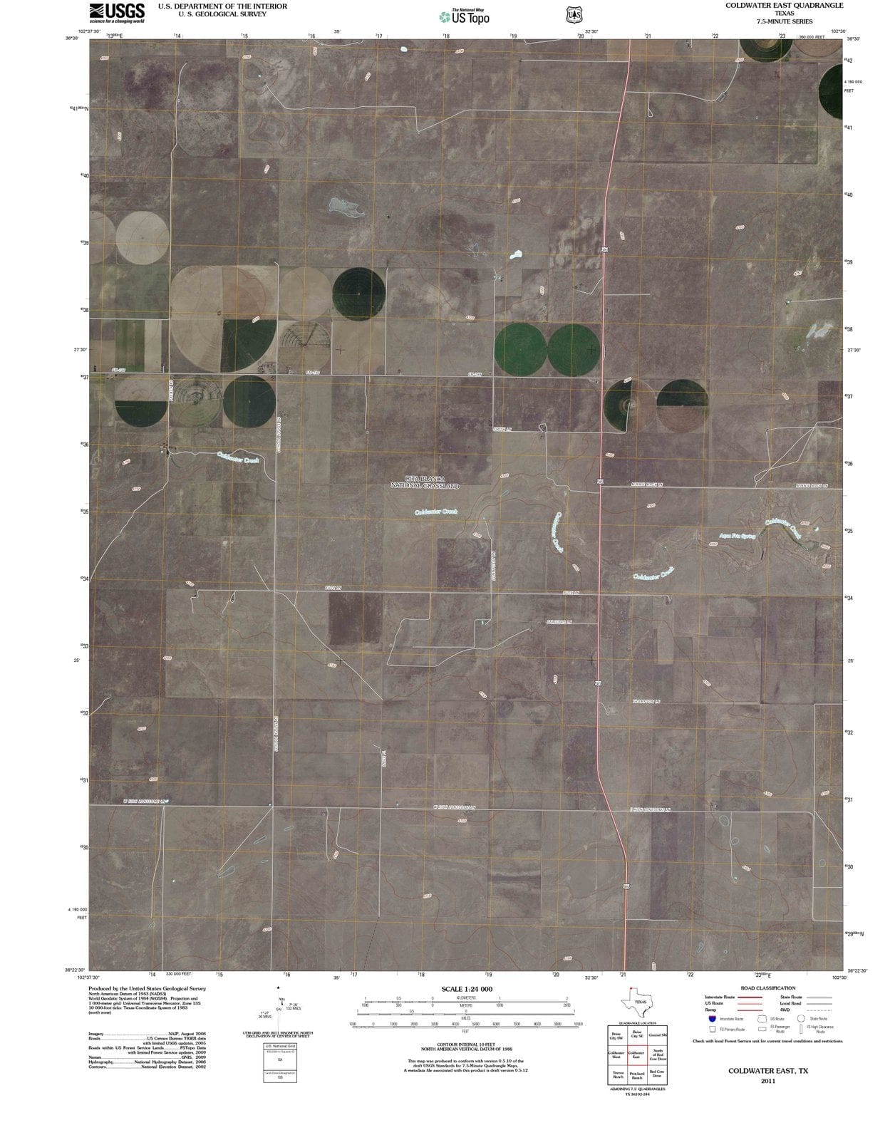 2011 Coldwater East, TX - Texas - USGS Topographic Map