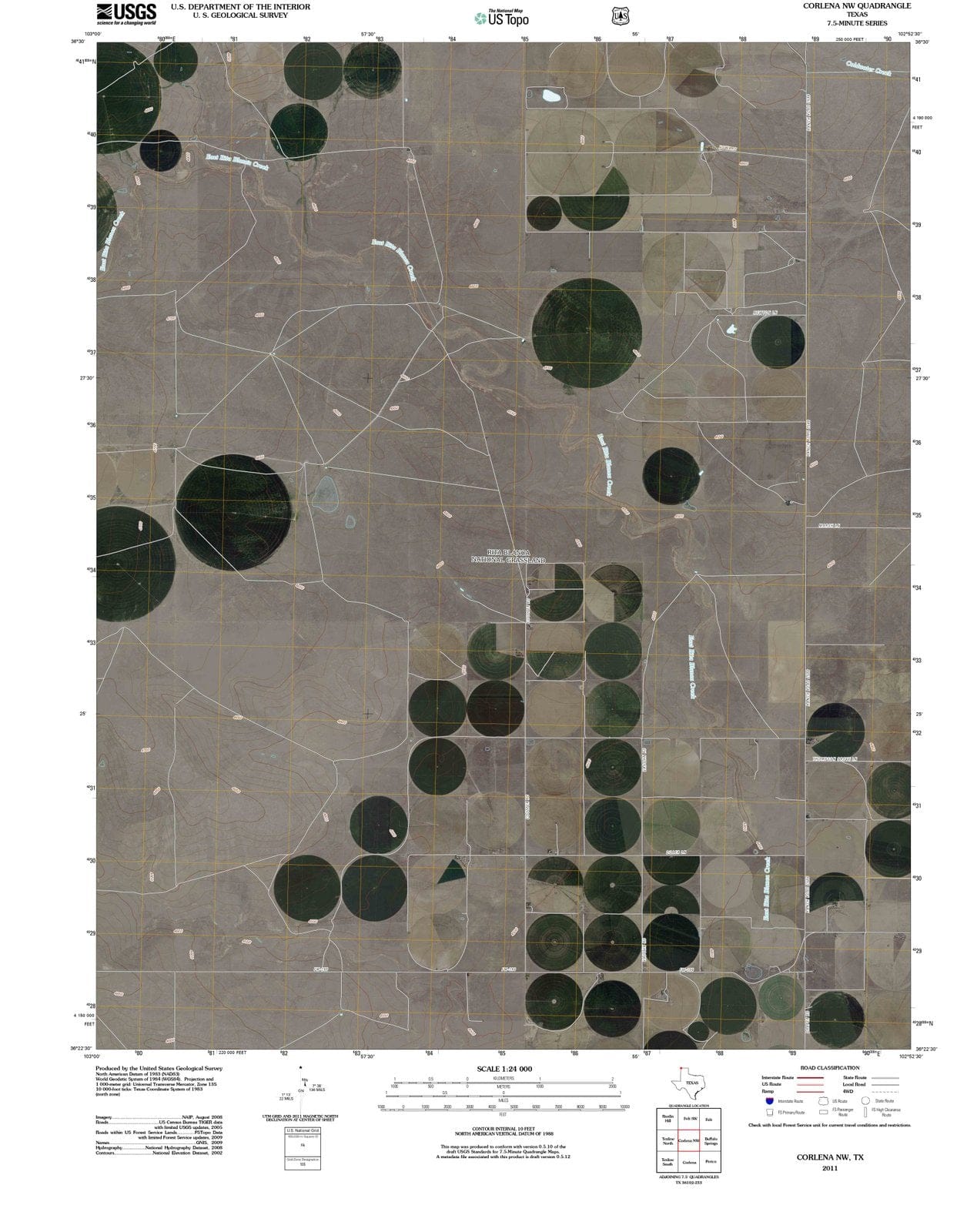2011 Corlena, TX - Texas - USGS Topographic Map