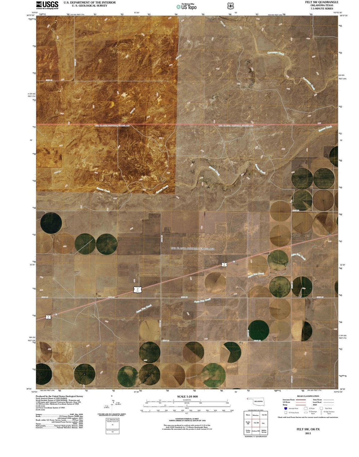 2011 Felt, OK - Oklahoma - USGS Topographic Map v2