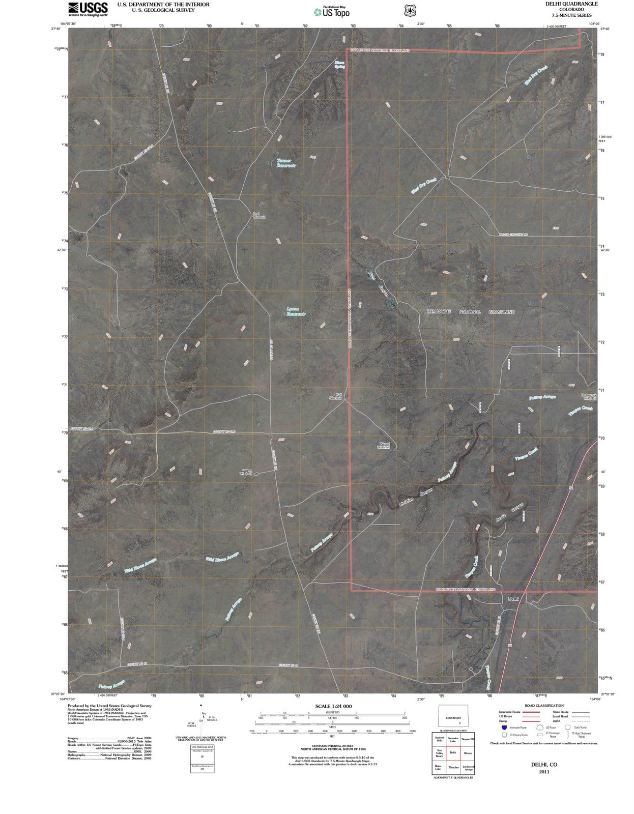2011 Delhi, CO - Colorado - USGS Topographic Map