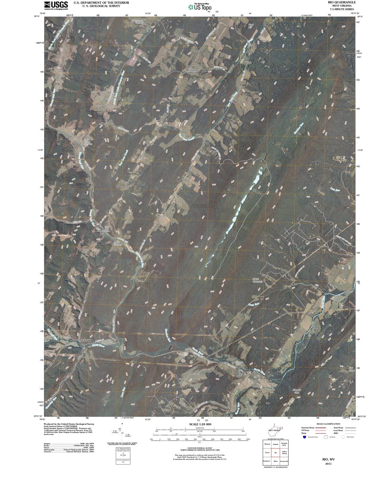 2011 Rio, WV - West Virginia - USGS Topographic Map