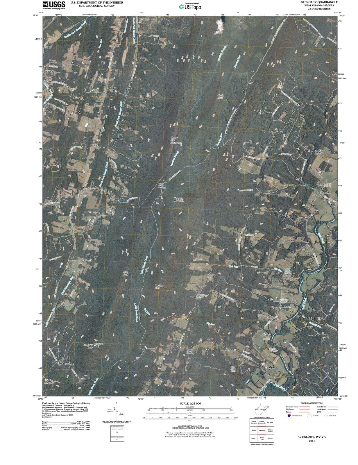 2011 Glengary, WV - West Virginia - USGS Topographic Map