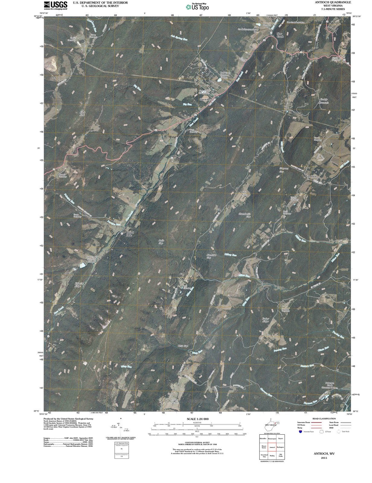 2011 Antioch, WV - West Virginia - USGS Topographic Map