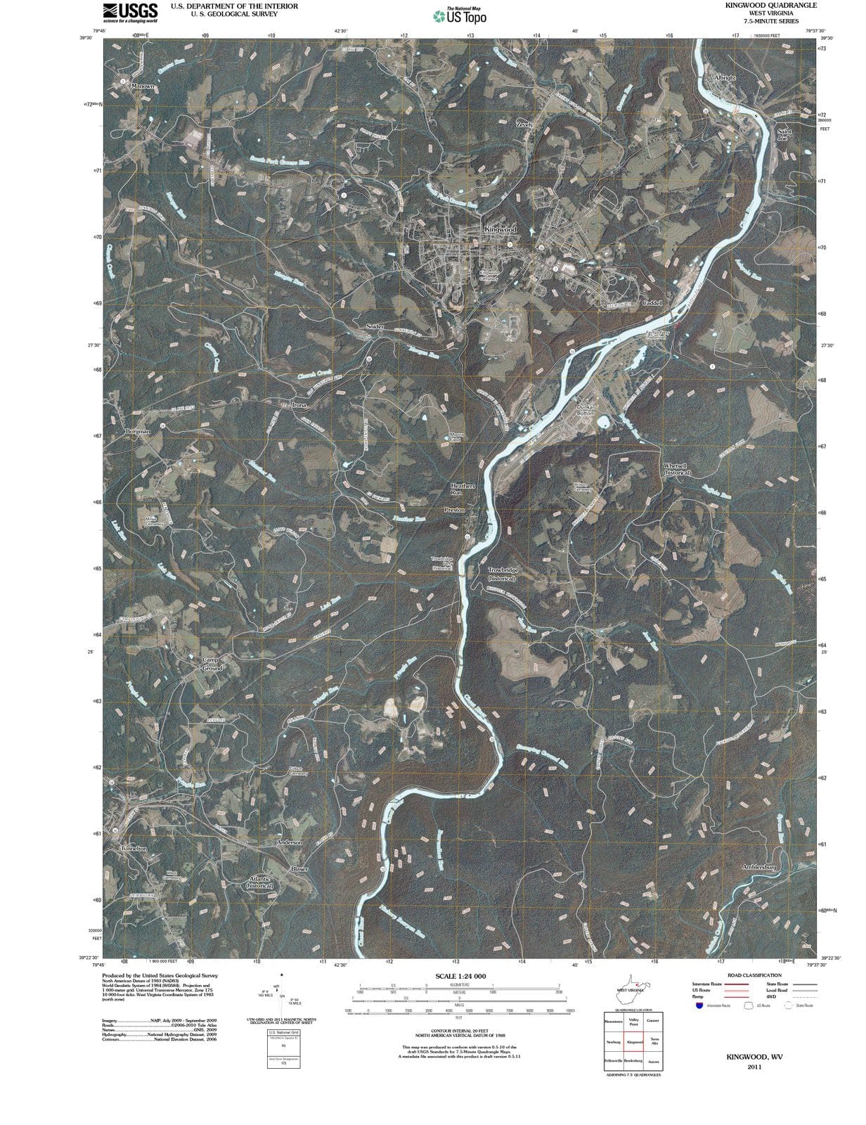 2011 Kingwood, WV - West Virginia - USGS Topographic Map