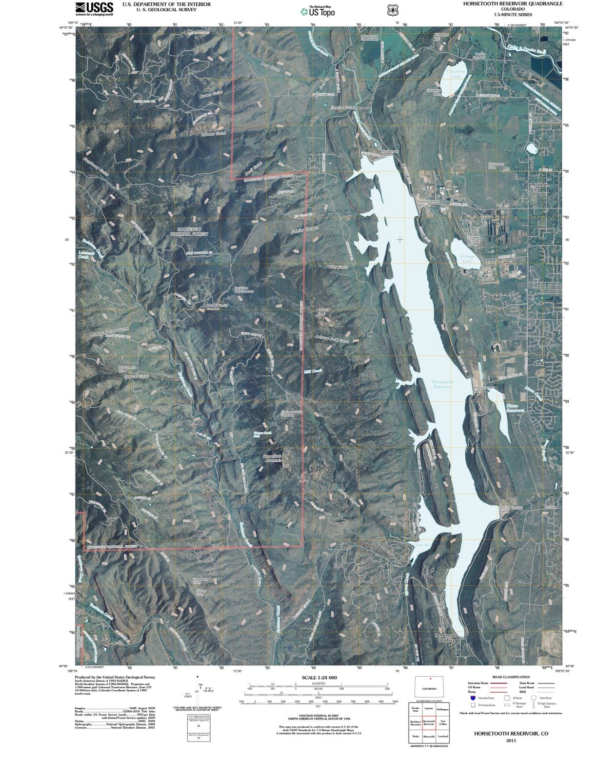 2011 Horsetooth Reservoir, CO - Colorado - USGS Topographic Map