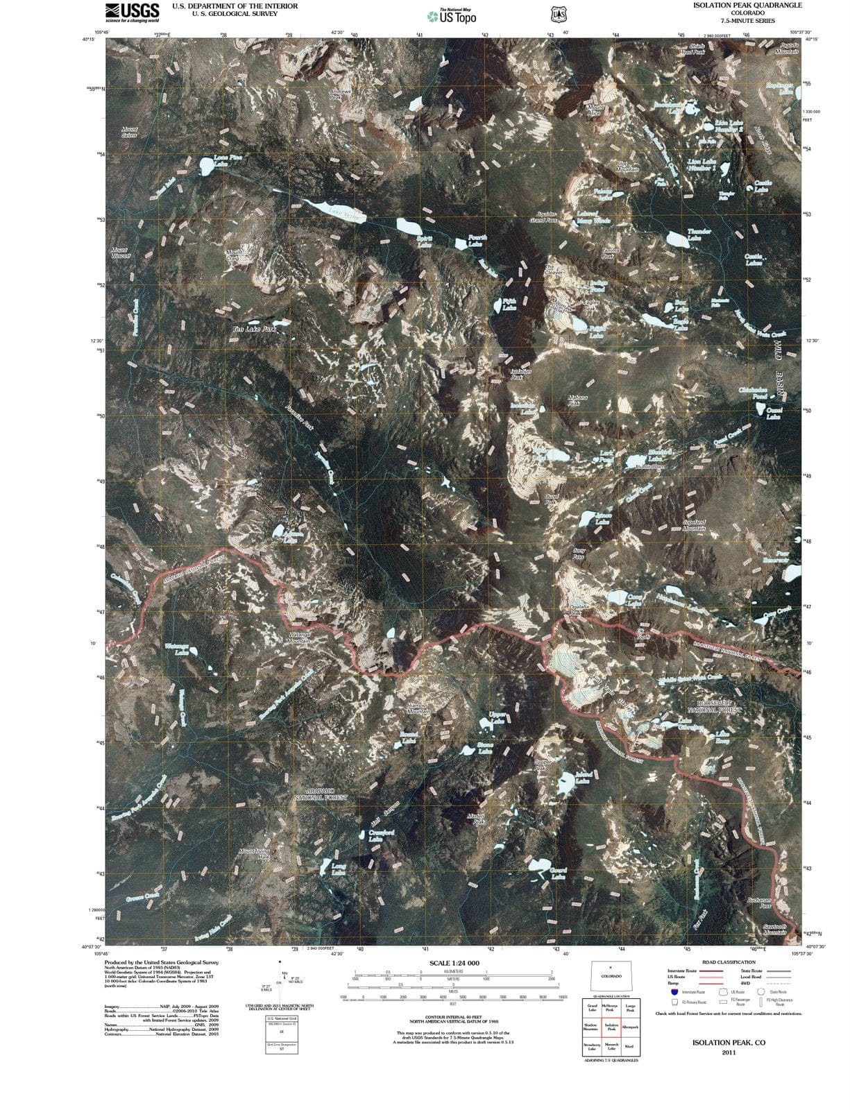 2011 Isolation Peak, CO - Colorado - USGS Topographic Map