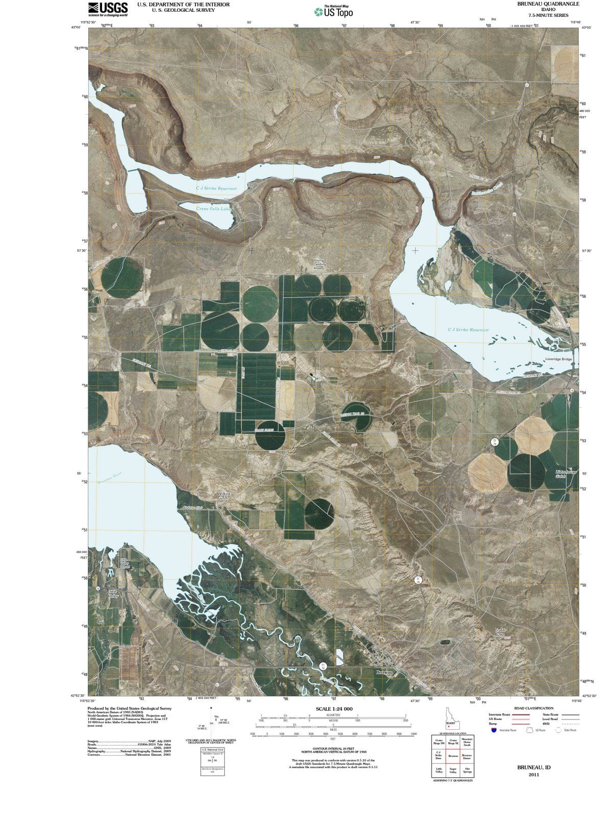 2011 Bruneau, ID - Idaho - USGS Topographic Map