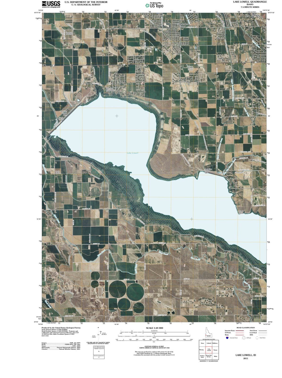 2011 Lake Lowell, ID - Idaho - USGS Topographic Map