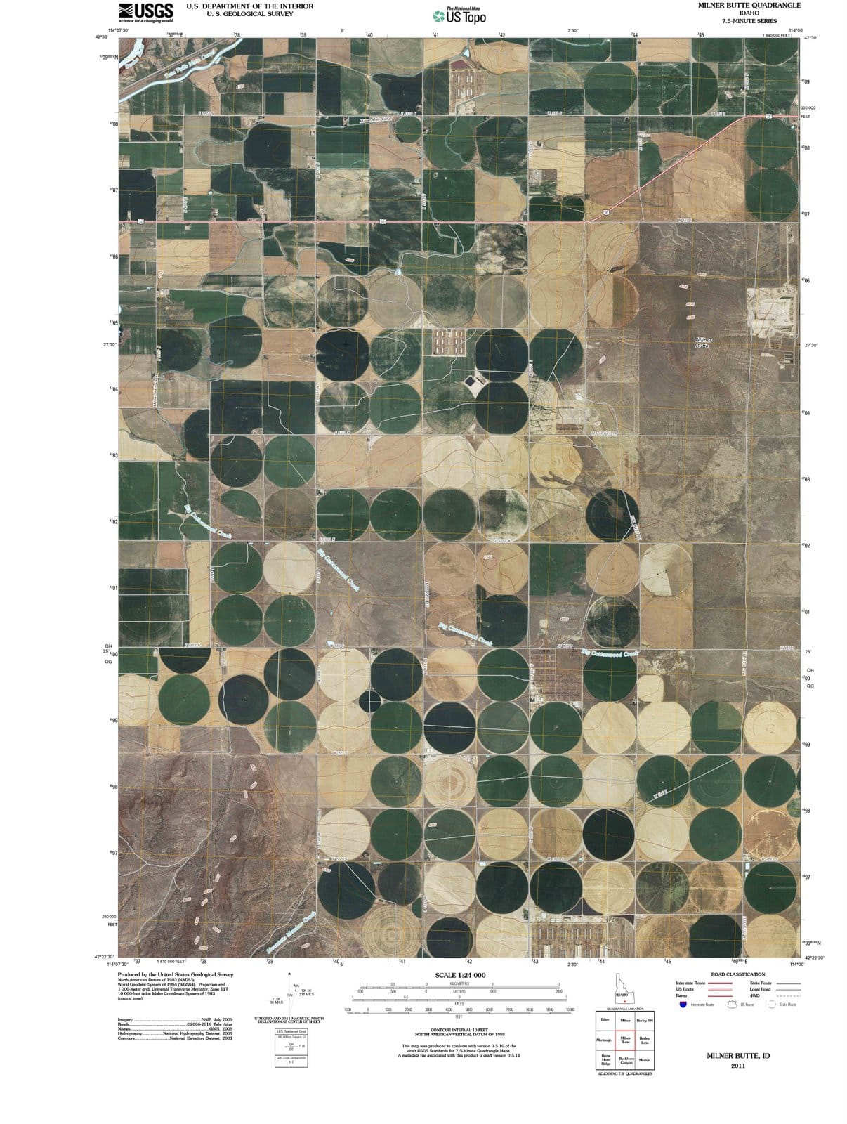 2011 Milner Butte, ID - Idaho - USGS Topographic Map