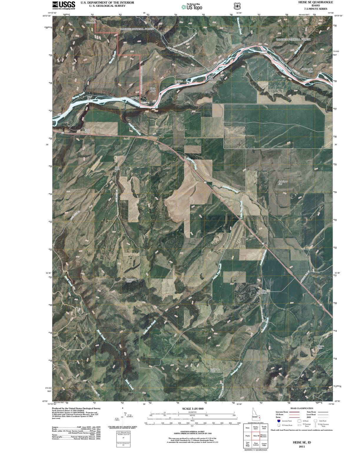2011 Heise, ID - Idaho - USGS Topographic Map
