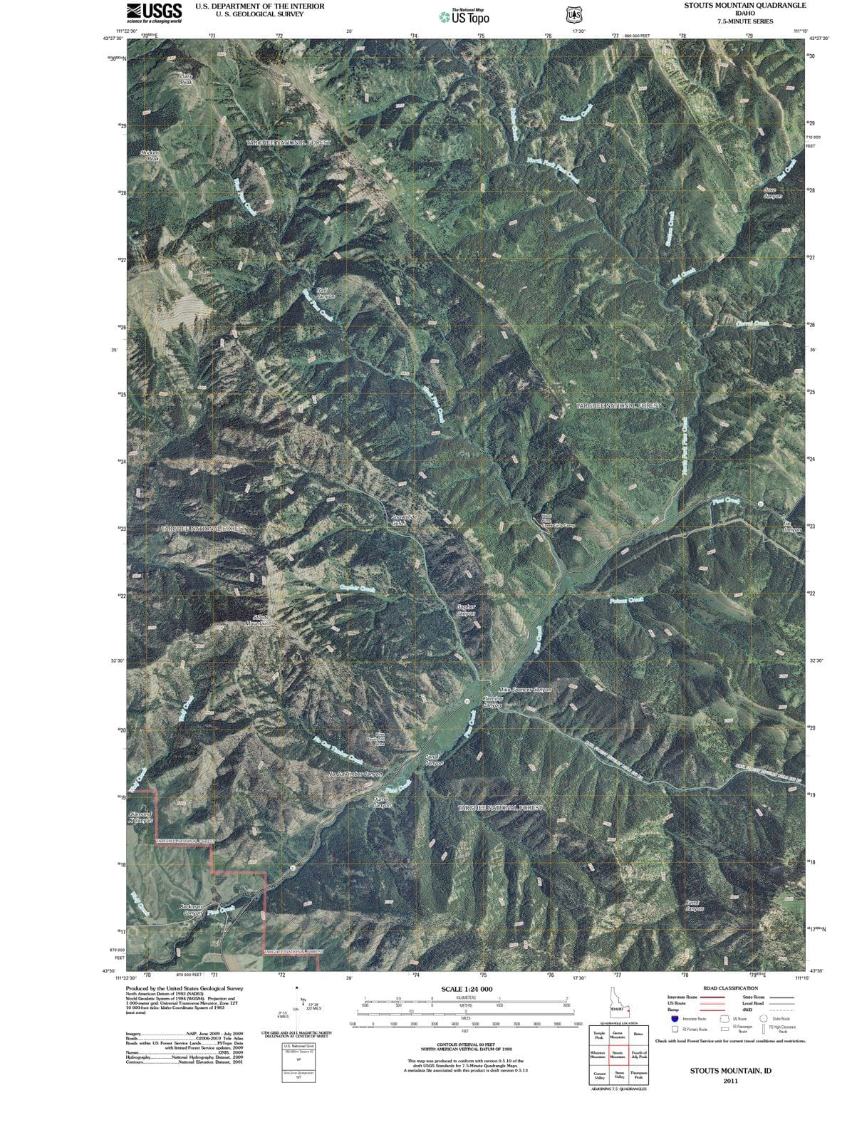 2011 Stouts Mountain, ID - Idaho - USGS Topographic Map