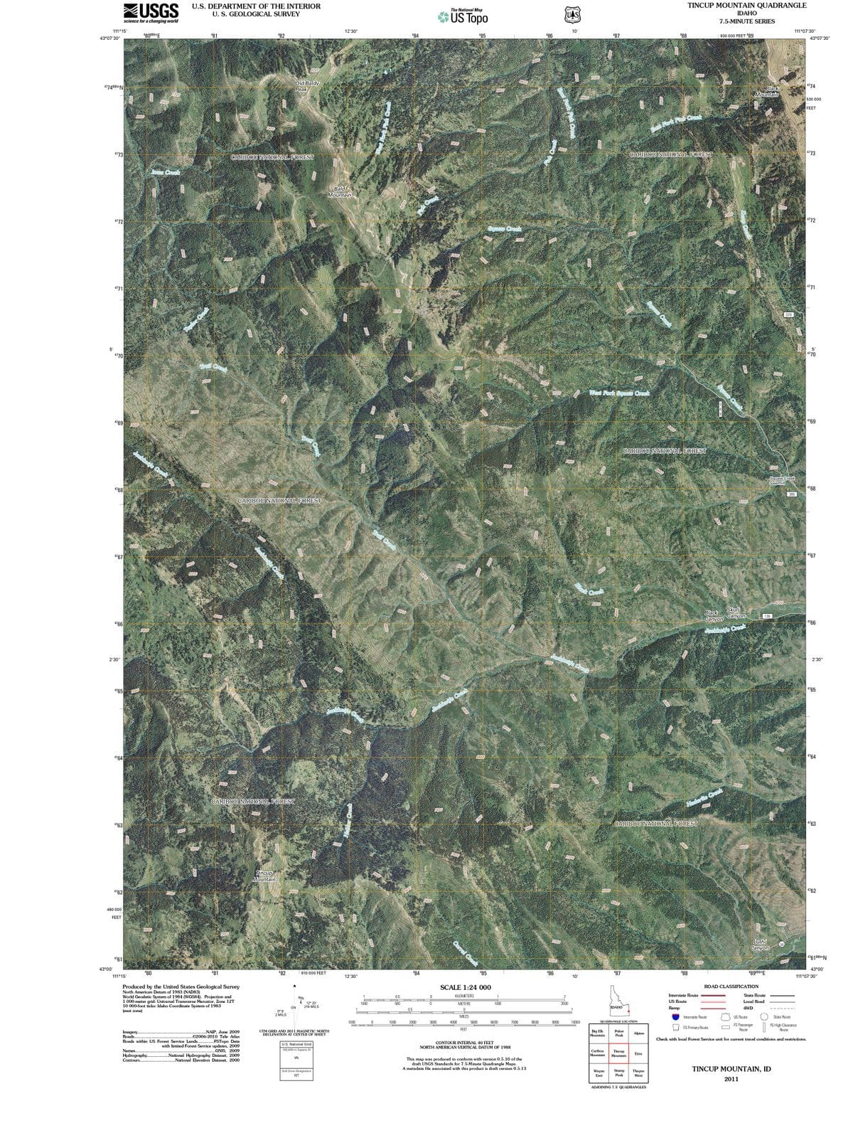 2011 Tincup Mountain, ID - Idaho - USGS Topographic Map