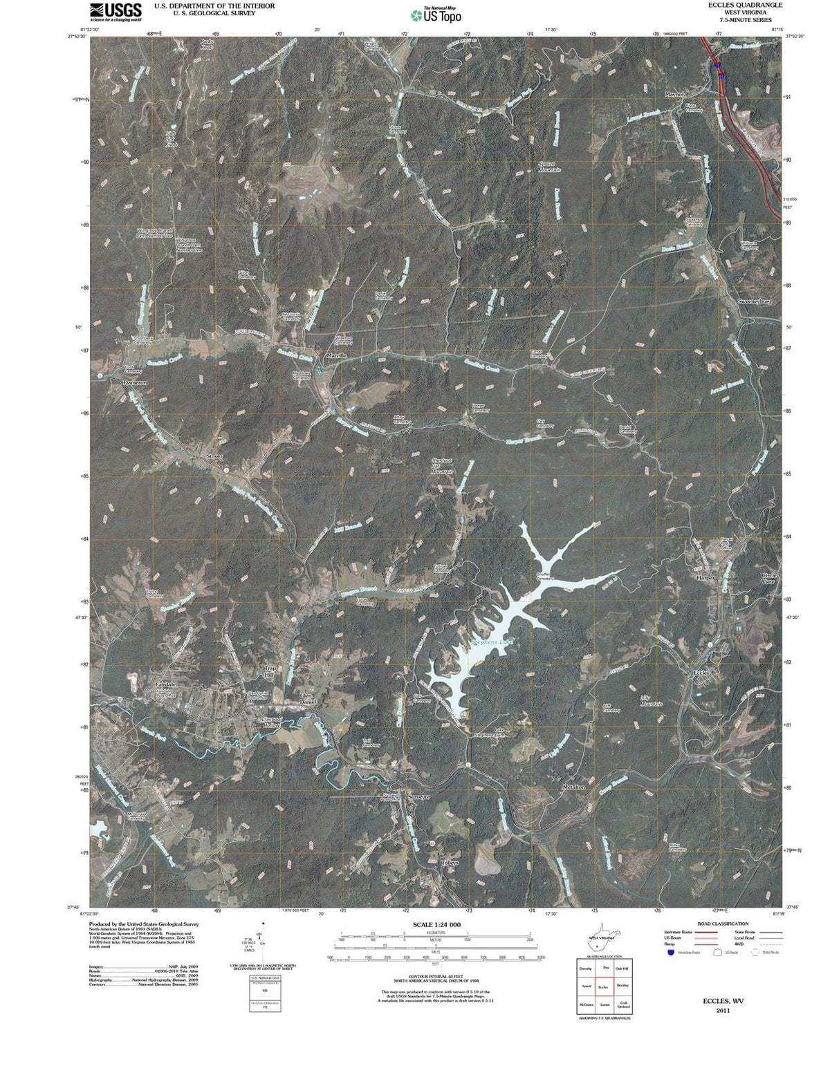 2011 Eccles, WV - West Virginia - USGS Topographic Map