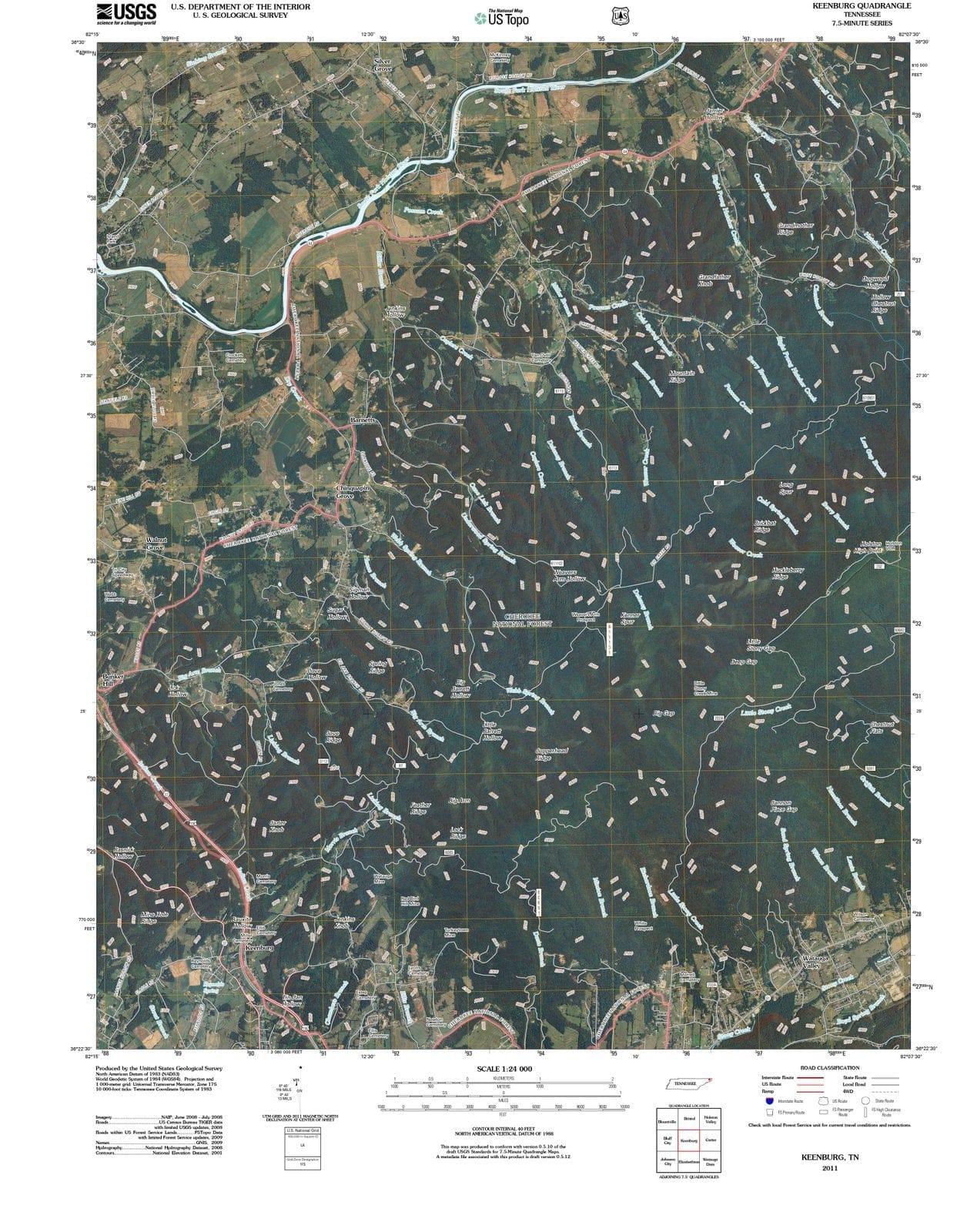 2011 Keenburg, TN - Tennessee - USGS Topographic Map