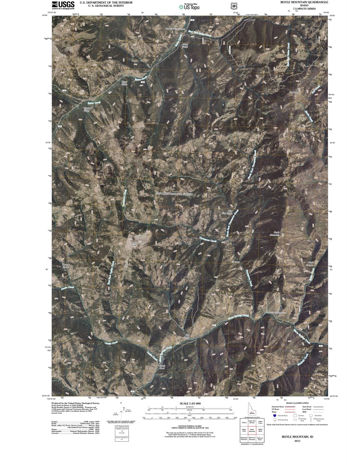 2011 Boyle Mountain, ID - Idaho - USGS Topographic Map
