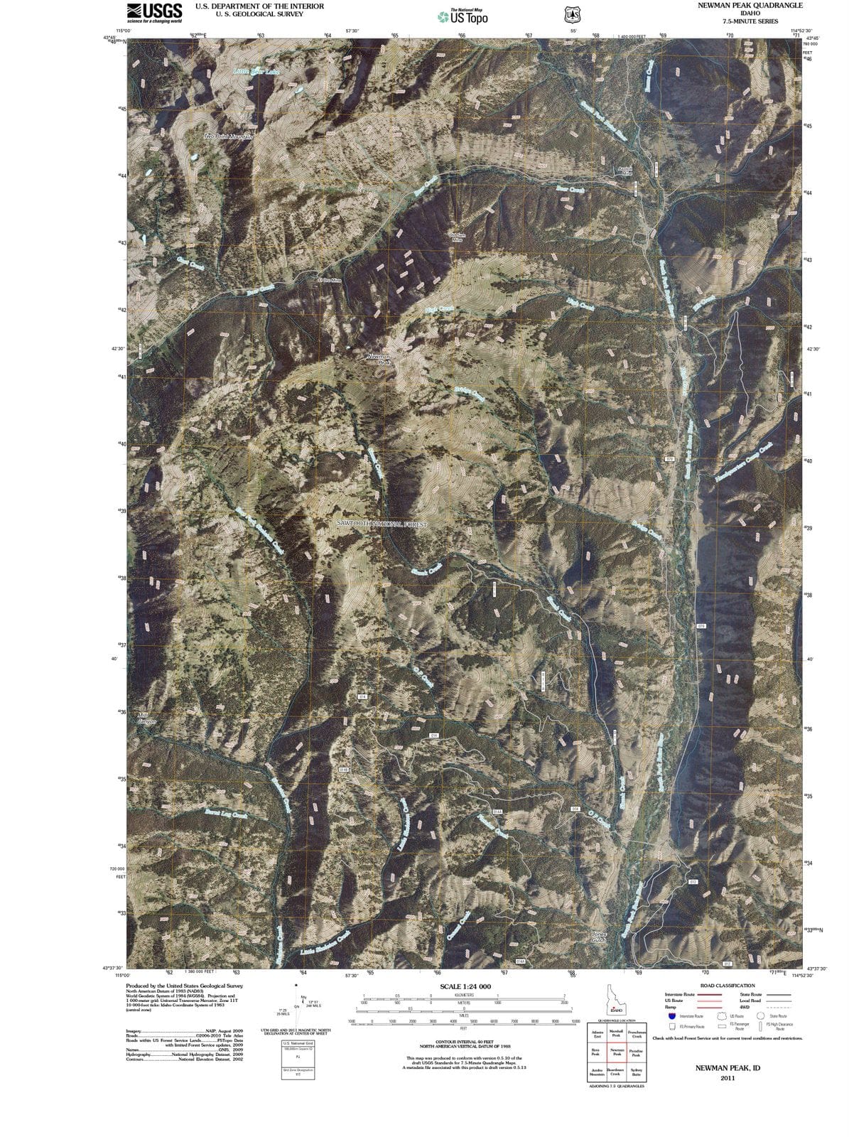 2011 Newman Peak, ID - Idaho - USGS Topographic Map