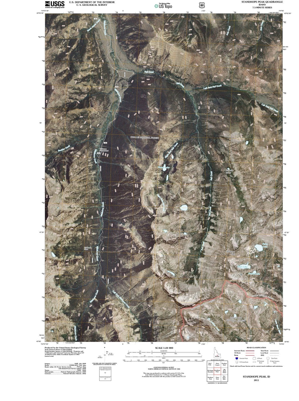 2011 Standhope Peak, ID - Idaho - USGS Topographic Map