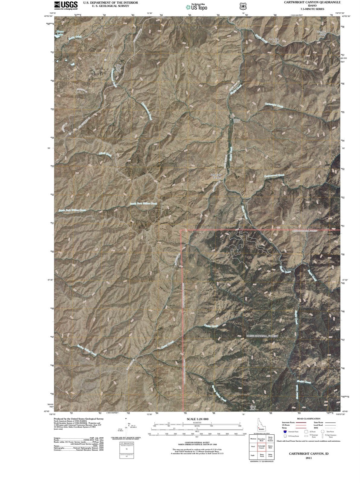 2011 Cartwright Canyon, ID - Idaho - USGS Topographic Map