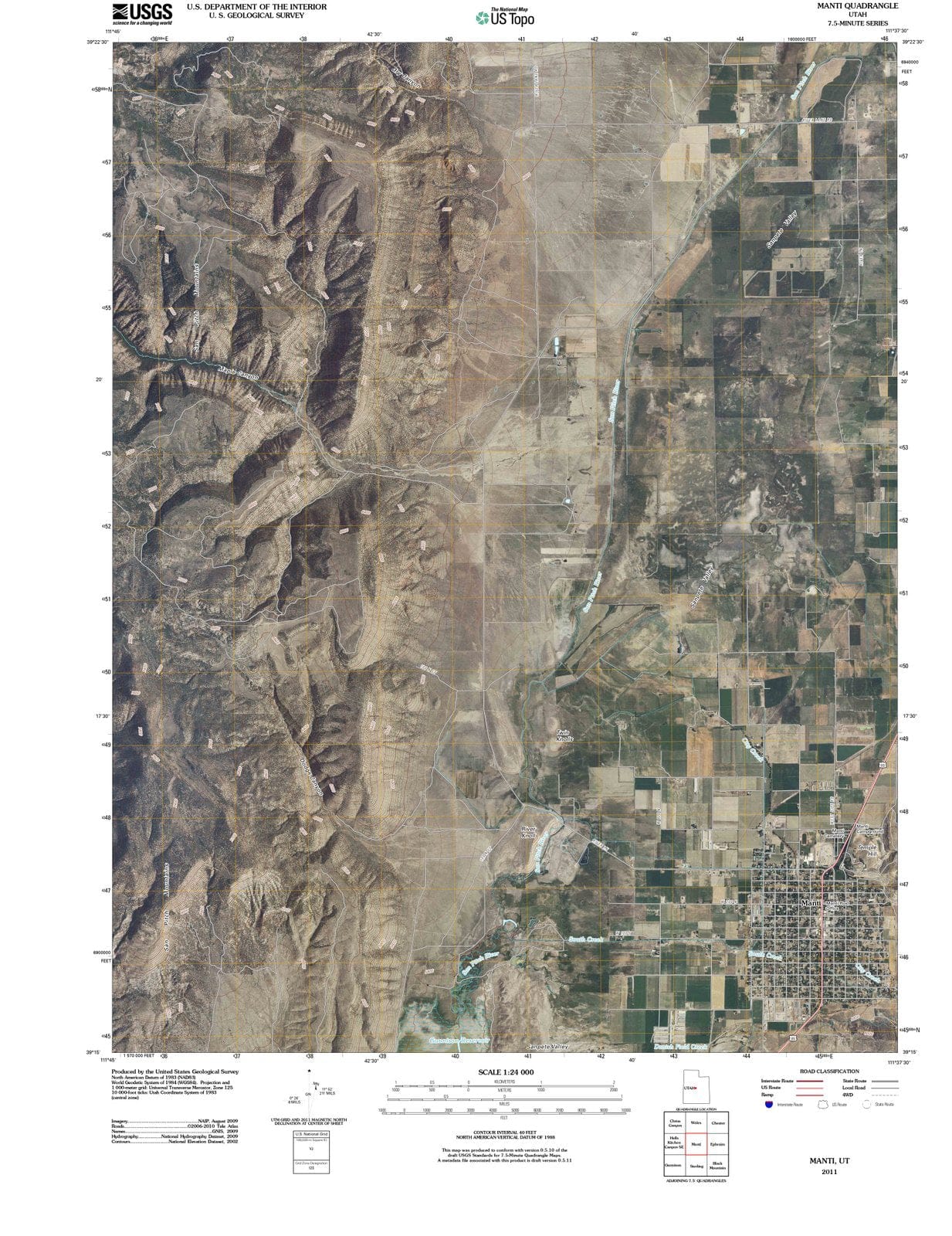 2011 Manti, UT - Utah - USGS Topographic Map