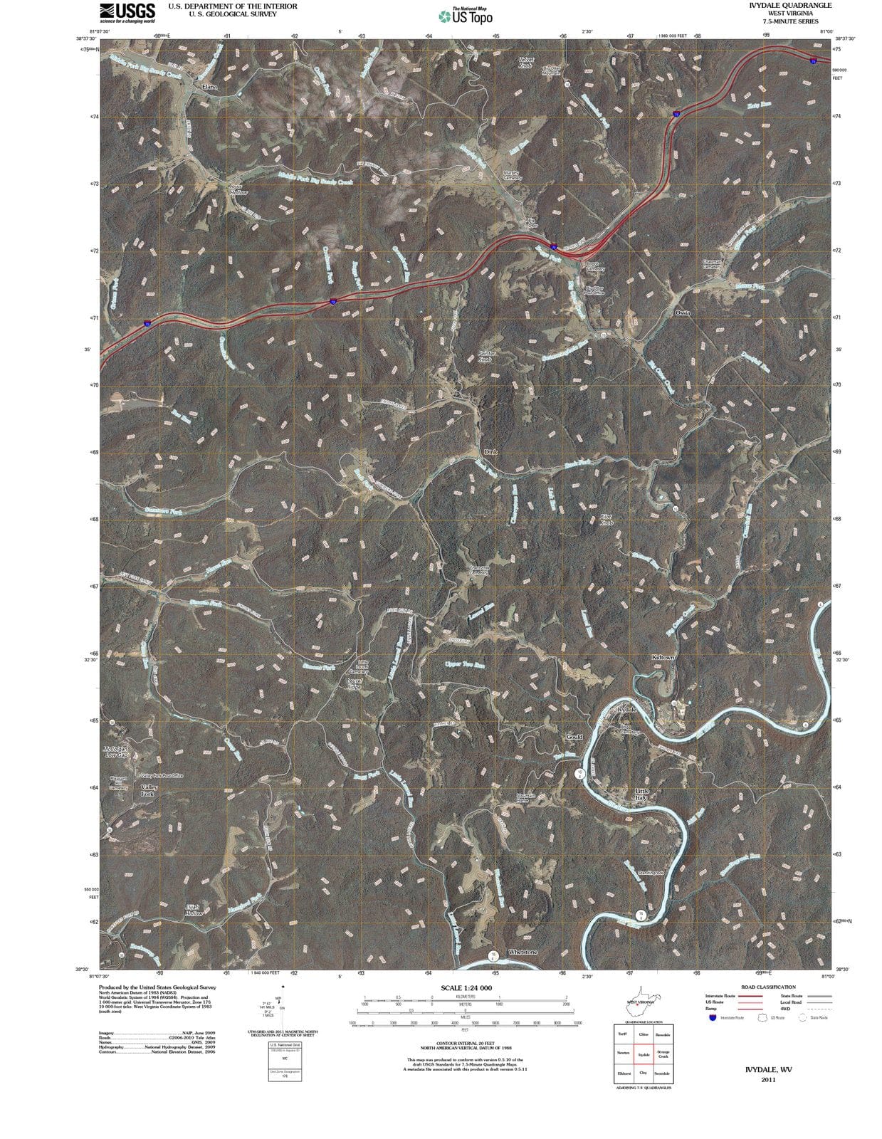 2011 Ivydale, WV - West Virginia - USGS Topographic Map