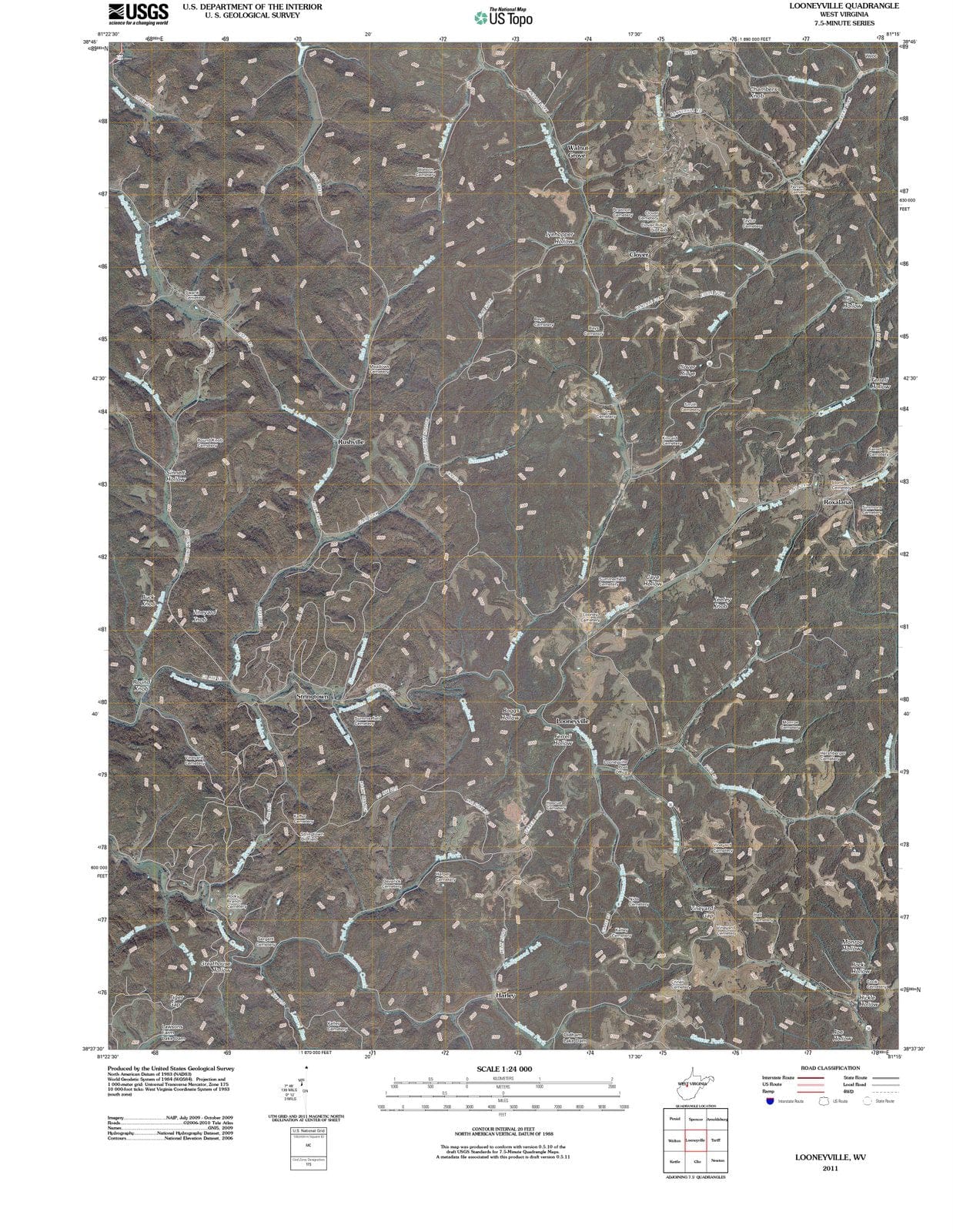 2011 Looneyville, WV - West Virginia - USGS Topographic Map