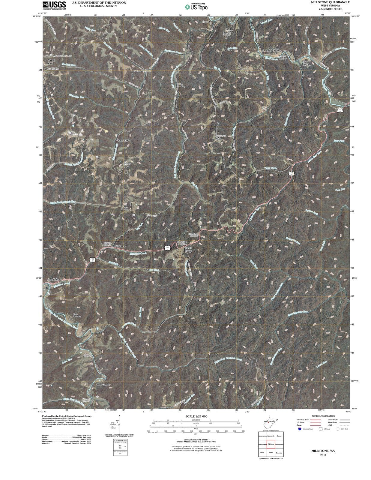 2011 Millstone, WV - West Virginia - USGS Topographic Map