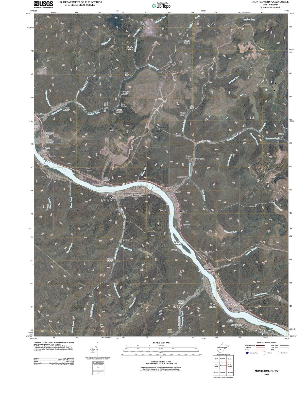2011 Montgomery, WV - West Virginia - USGS Topographic Map