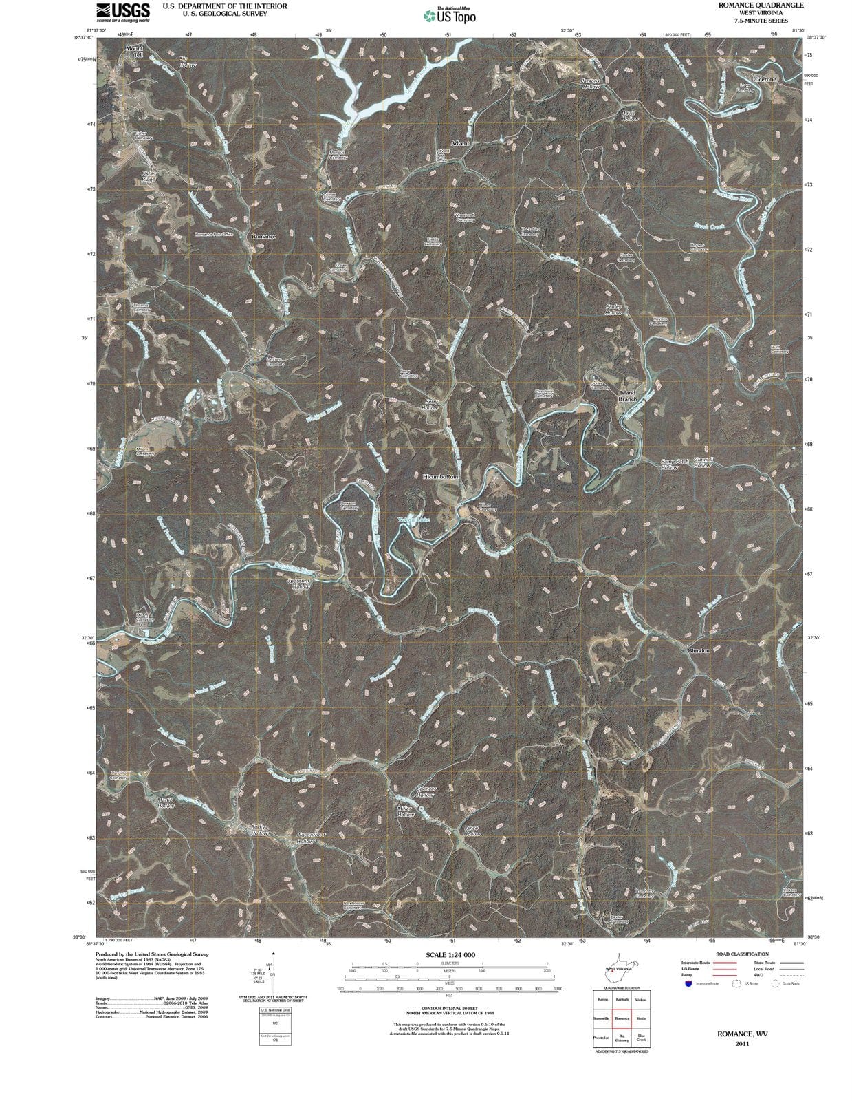 2011 Romance, WV - West Virginia - USGS Topographic Map