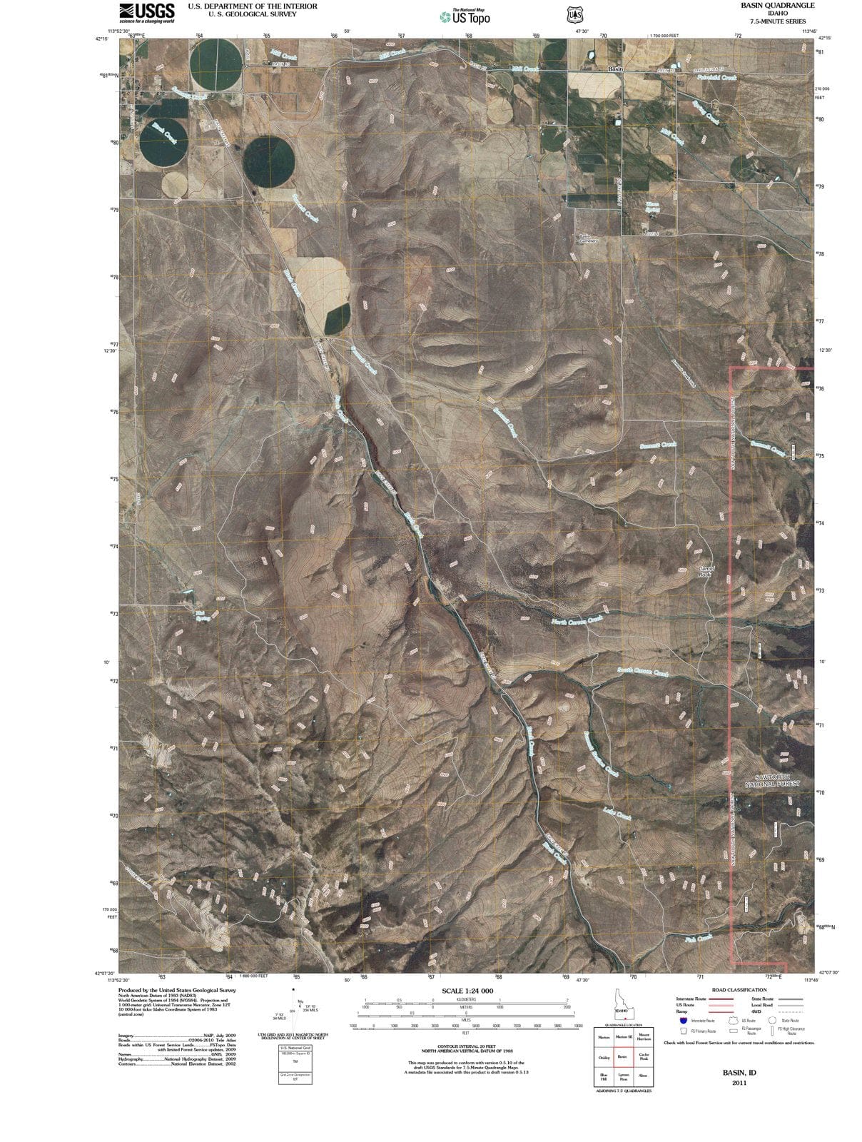 2011 Basin, ID - Idaho - USGS Topographic Map