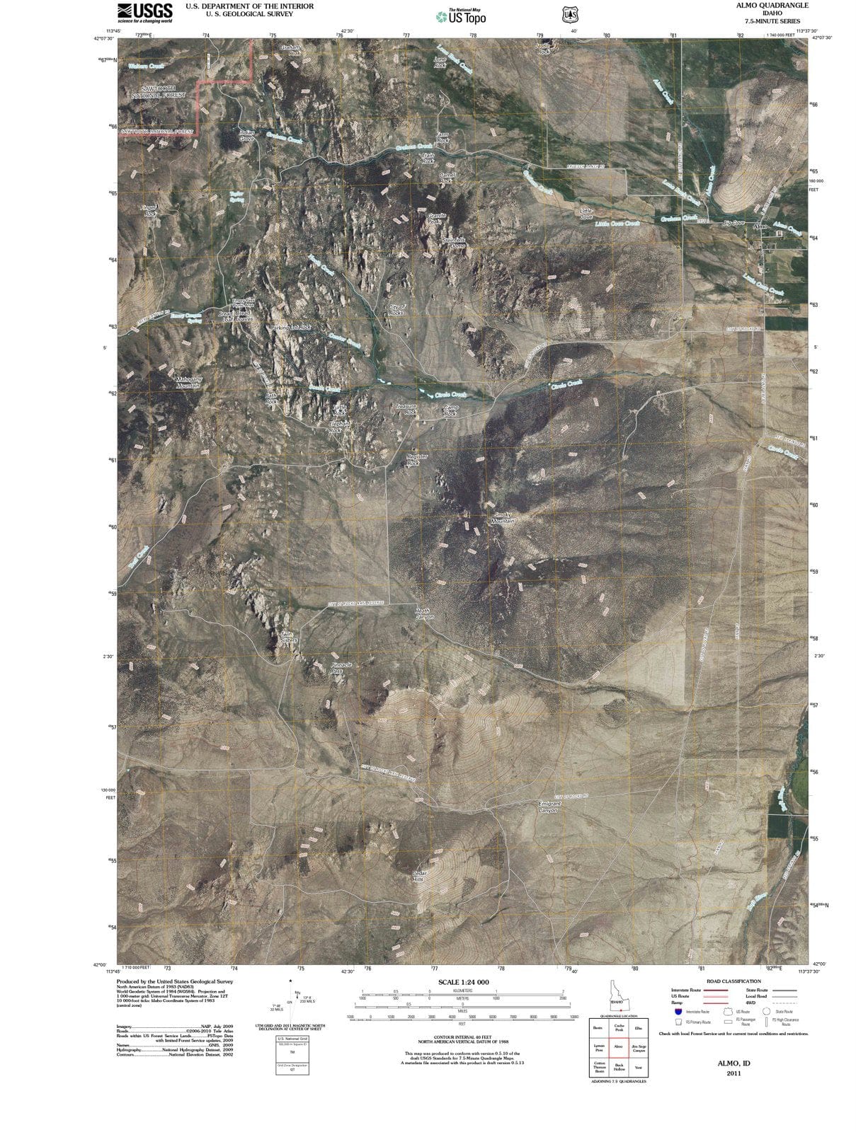 2011 Almo, ID - Idaho - USGS Topographic Map