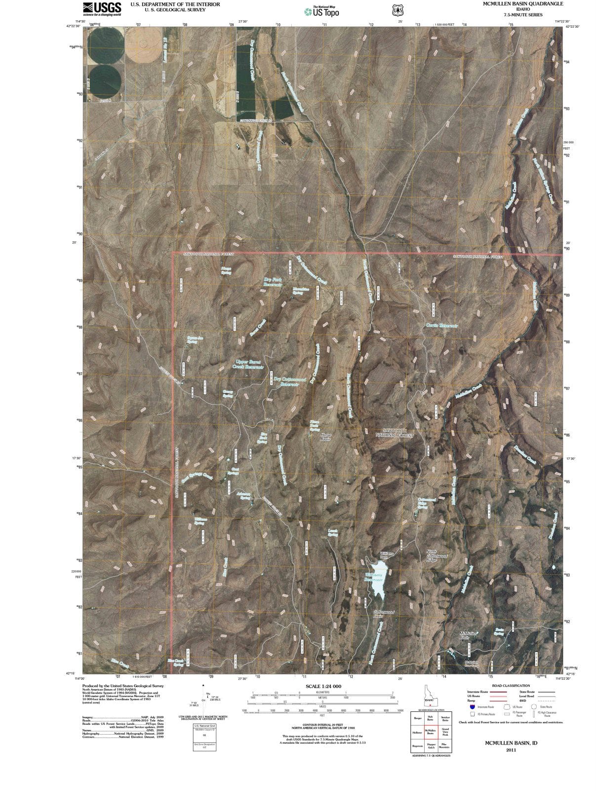 2011 McMullen Basin, ID - Idaho - USGS Topographic Map