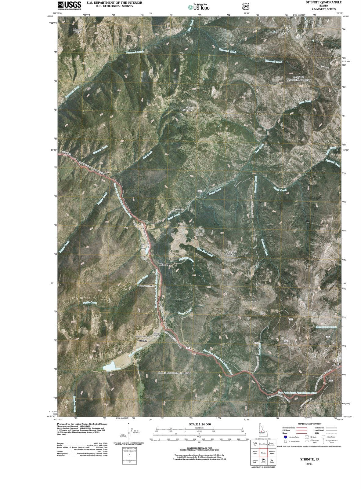 2011 Stibnite, ID - Idaho - USGS Topographic Map