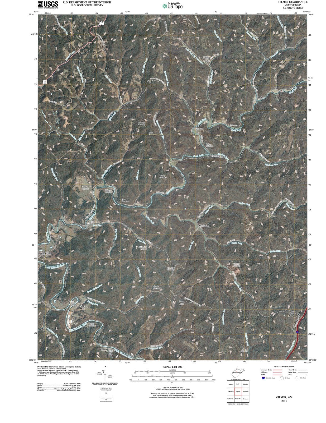 2011 Gilmer, WV - West Virginia - USGS Topographic Map