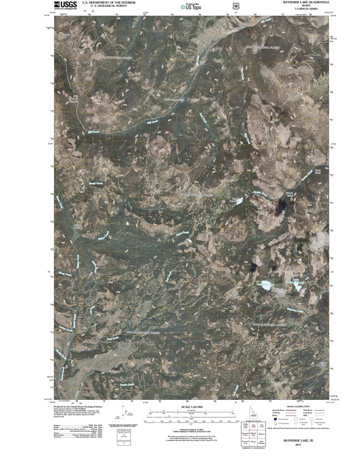 2011 Bayhorse Lake, ID - Idaho - USGS Topographic Map