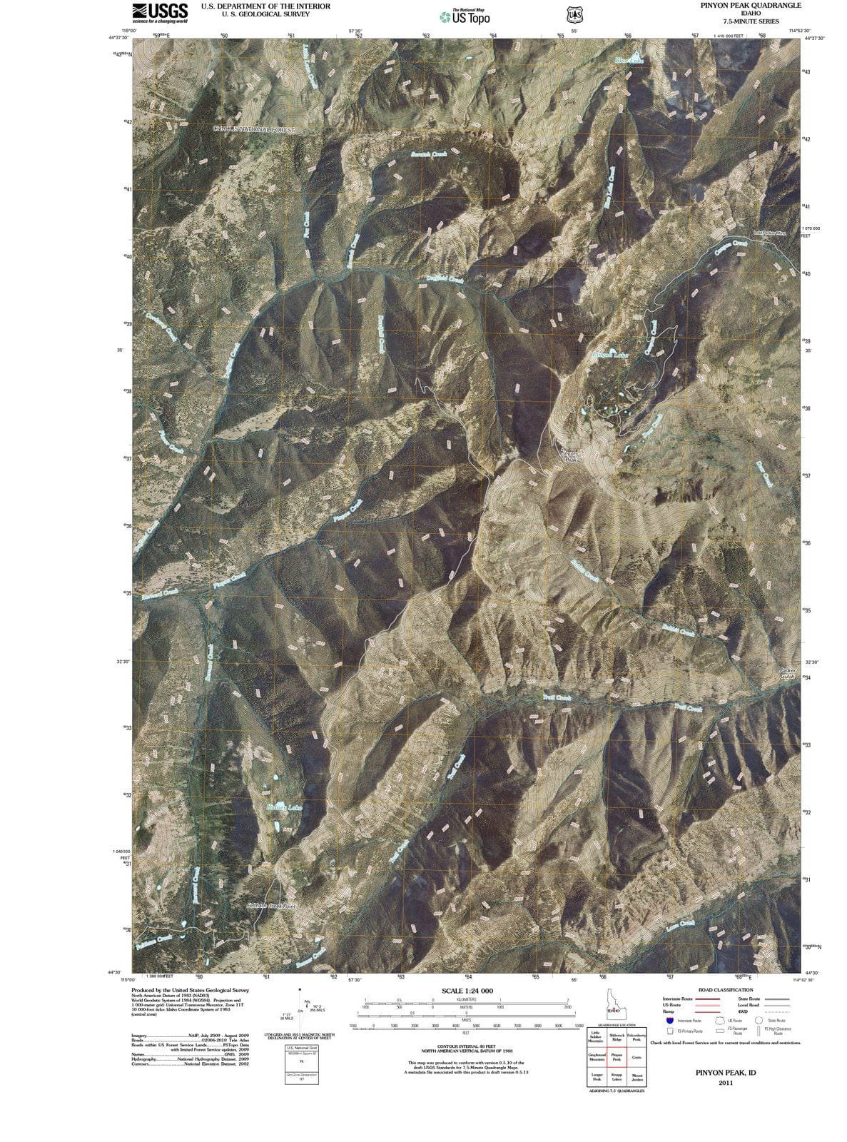 2011 Pinyon Peak, ID - Idaho - USGS Topographic Map
