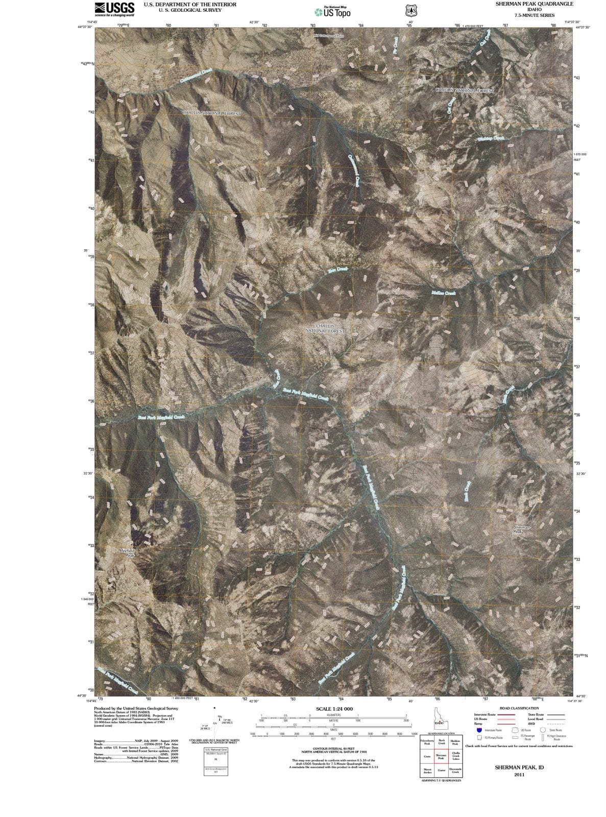 2011 Sherman Peak, ID - Idaho - USGS Topographic Map