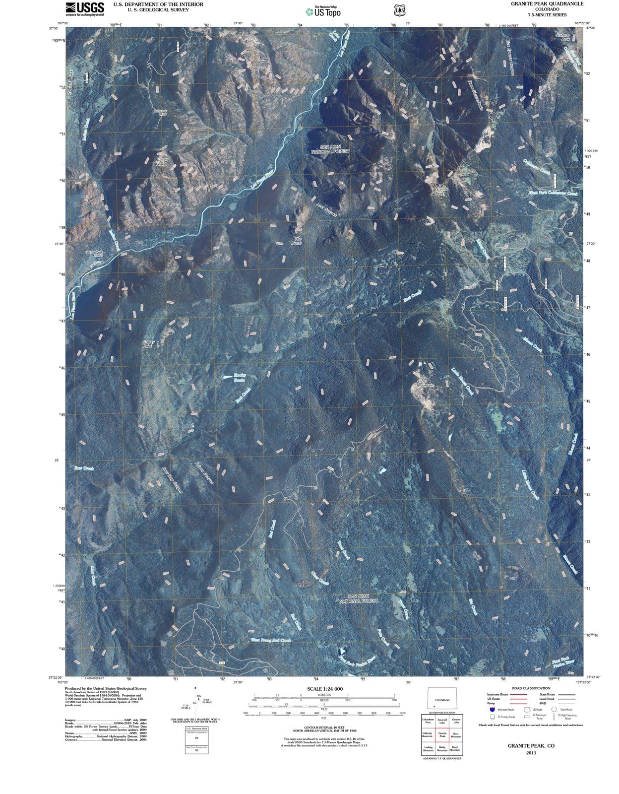 2011 Granite Peak, CO - Colorado - USGS Topographic Map