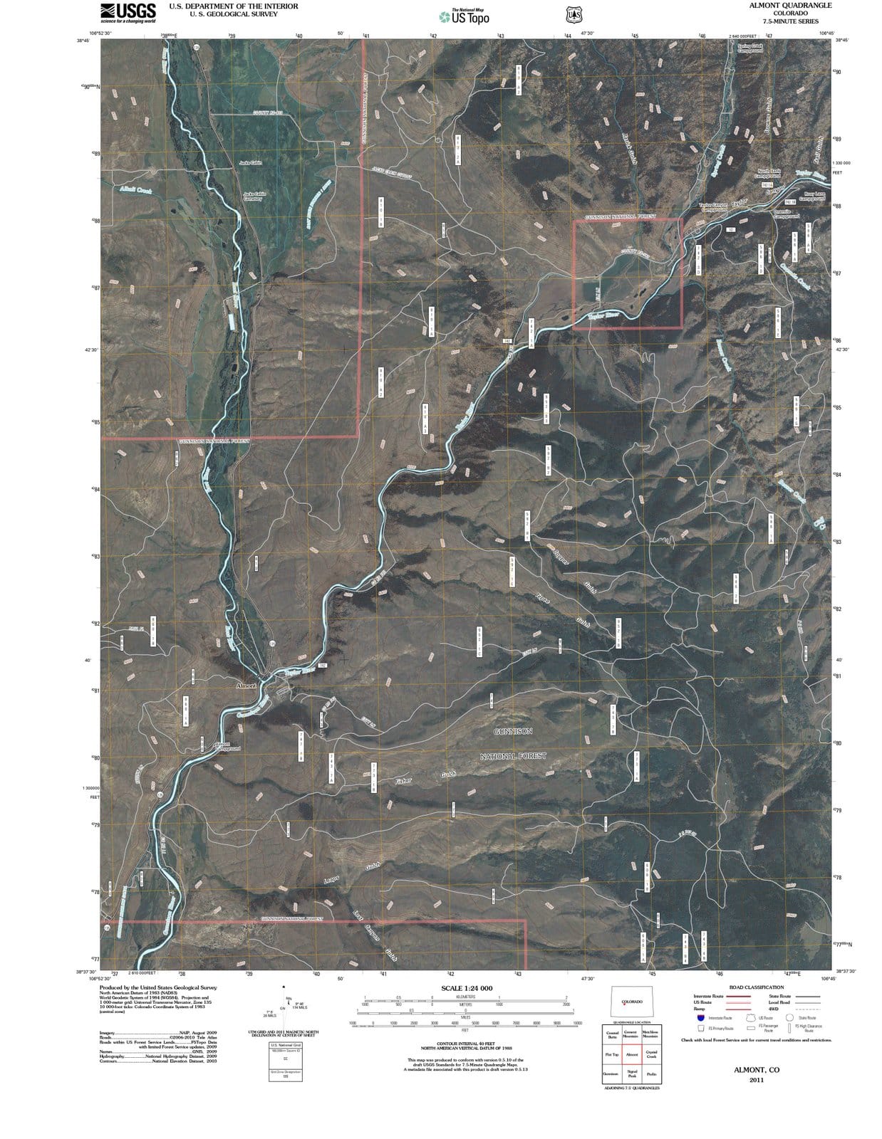 2011 Almont, CO - Colorado - USGS Topographic Map