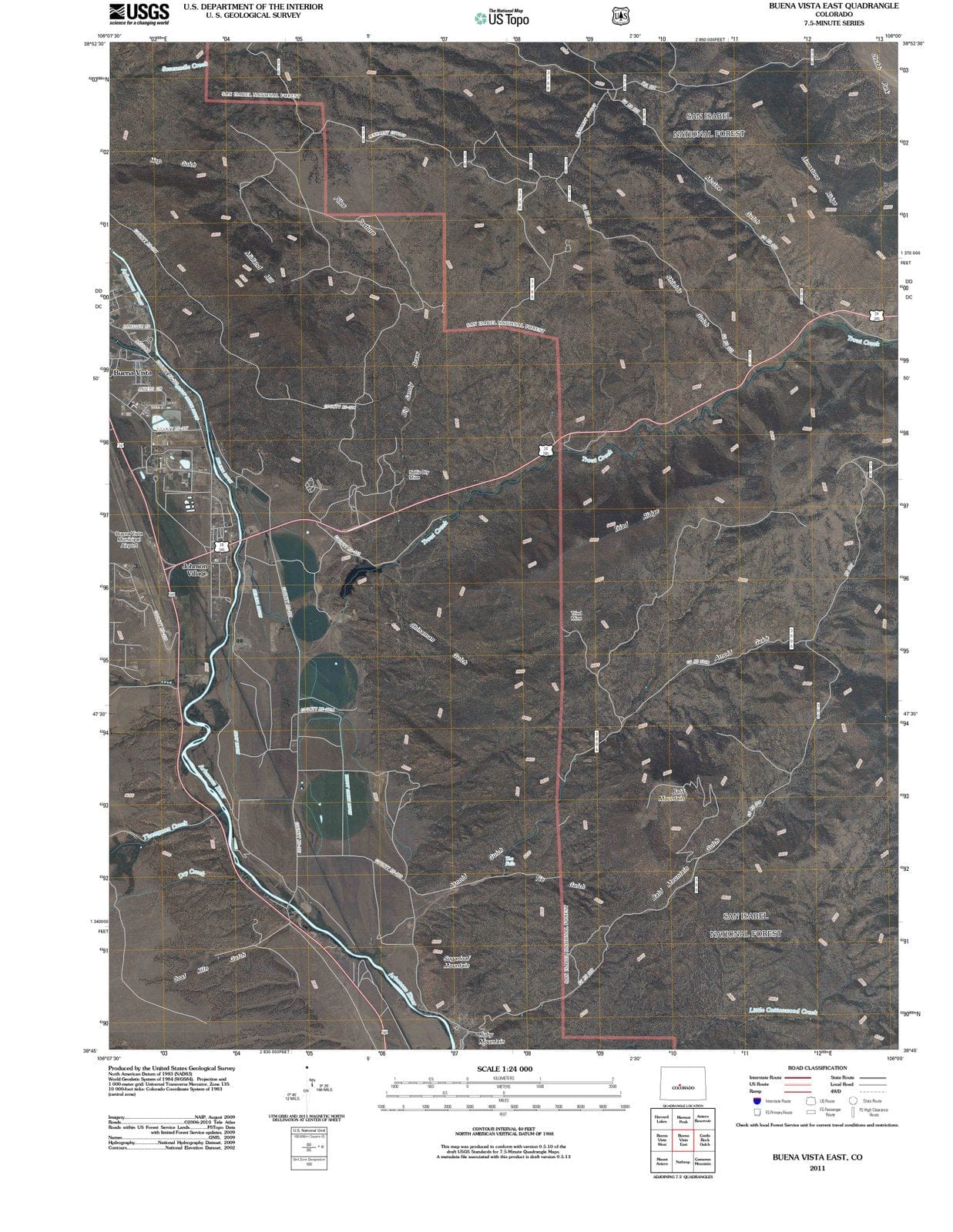 2011 Buena Vista East, CO - Colorado - USGS Topographic Map