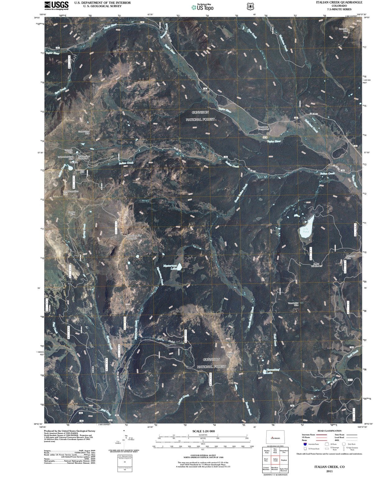 2011 Italian Creek, CO - Colorado - USGS Topographic Map
