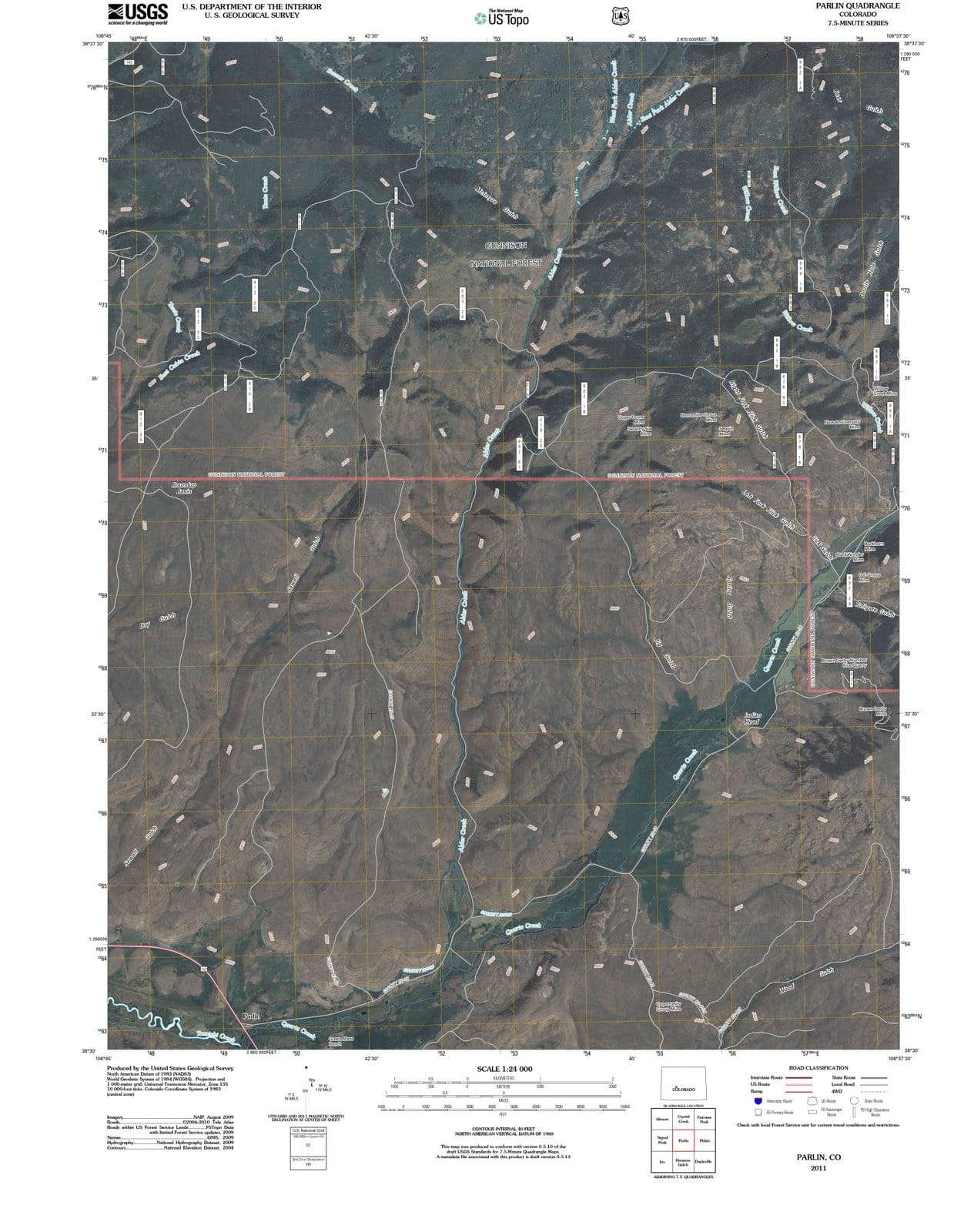 2011 Parlin, CO - Colorado - USGS Topographic Map